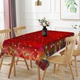 thumbnail image 3 of Duangreer Retro Christmas Rectangle Tablecloth, Red and Green Grid Xmas Tree Design Waterproof Wrinkle Resistant Table Cover for Home Party Decors, 60 x 120 Inch, 3 of 6