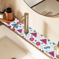 thumbnail image 2 of Yayeee Faucet Mat for Kitchen Sink 30" Diatomite Long Splash Guard Pad, Red Retro Pattern, 2 of 7