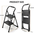 thumbnail image 2 of Step Stool for Adults,2 Step Ladder Folding 330lbs Anti Slip Step Stool,Foldable Ergonomic 2 Steel Stool with Wide Pedal for Home, Kitchen, Office (Matte Black), 2 of 14