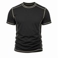 thumbnail image 6 of JULMCOMO T Shirts for Men Crew Neck Short Sleeve Regular Fit Contrast Seam Stitching Summer Shirt Casual Classic Tees Black M, 6 of 6