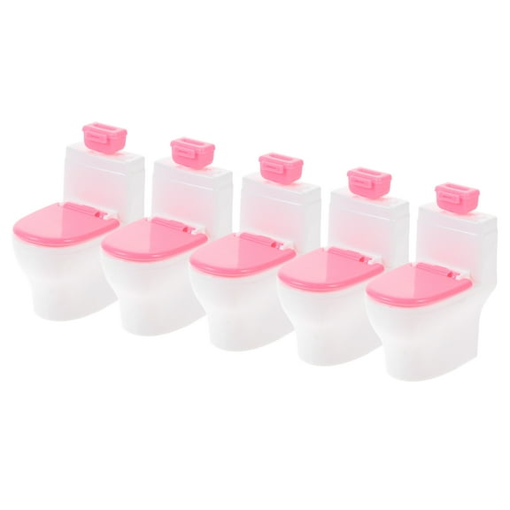 FOMIYES Plastic Pink Toilet for Doll House Decor with Excellent Craftsmanship 5pcs