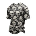 thumbnail image 2 of Kopltyrfg Halloween Shirts Mens Halloween Pumpkins Novelty Funny Scary Graphic Tee Costume Crew Neck Short Sleeve Shirts White XL, 2 of 7