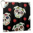 thumbnail image 2 of XMXY Skull Flower Folk Art Long Shower Curtains, Waterproof Weighted Thick Bathroom Curtain with 12 Iron Hook, 72x72 Inch, 2 of 9