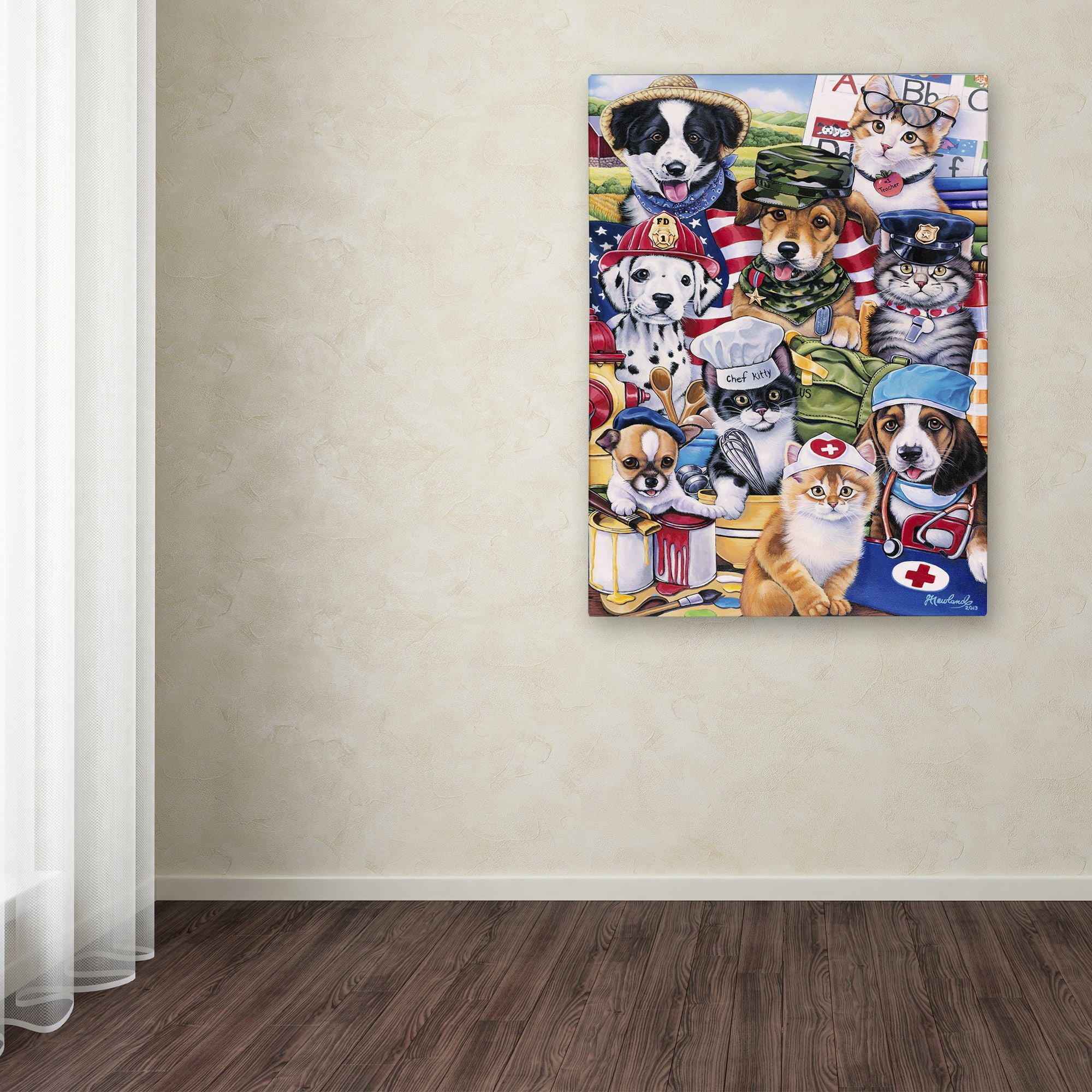 Trademark Fine Art 'Working Paws' Canvas Art by Jenny Newland