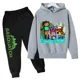 thumbnail image 3 of 2024 Nueva ropa para niños, conjunto de sudadera con capucha y pantalón, zapatillas deportivas, ropa deportiva para niños y niñas, otoño y primavera, 2 piezas, ropa para niñas pequeñas, 3 of 5