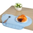 thumbnail image 4 of Silicone Baby Suction Plate Mat Anti-Slip Waterproof Placemat Foldable Food Fruit Snack Mat Child Infant Dinner Plate Tableware for Home and Travel Use, Light Blue, 4 of 6
