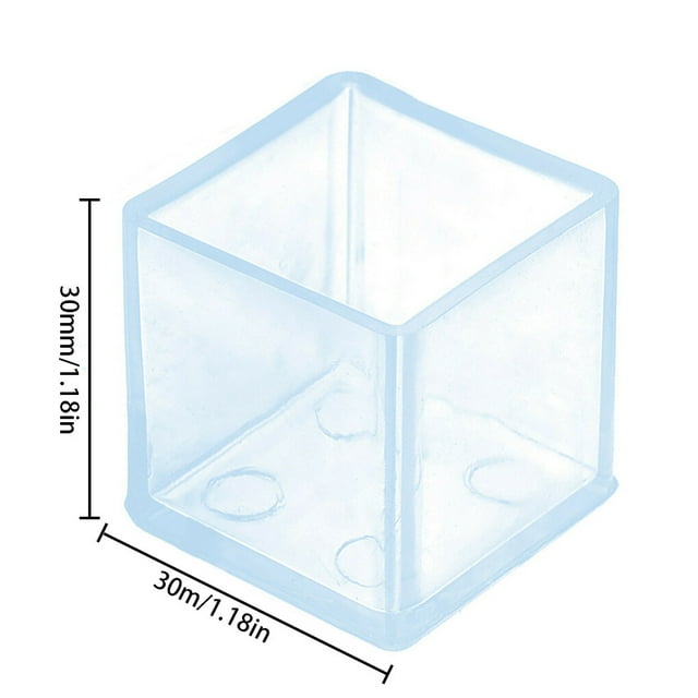 4pcs/set Table Foot Cap Rubber Chair foot cover; table Leg Protector Square Furniture Floor Foot Pad, 30x30mm