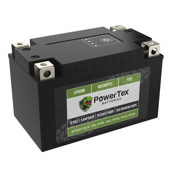 Powertex Motorcycle YTZ10S Lithium Battery Replacement – Advanced BMS, 360 CCA, Internal Jump-Start, Capacity Display, 4-Terminal Design, Performance & Lightweight Battery