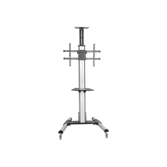 StarTech.com Heavy Duty Rolling Portable TV Cart Stand with Wheels - 32 to 75 inch - Adjustable Rotating Mobile Flat Panel Screen Mount (STNDMTV70) - Cart - for flat panel - plastic, aluminum, steel - black, silver - screen size: 32"-70" - for P/N: HDMIPLATE