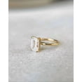 thumbnail image 5 of Jewelerix Double Prongs Emerald Cut Wedding Ring 10K Vermeil Yellow Gold Engagement Ring Hidden Halo Moissanite Diamond Anniversary Ring, 5 of 6