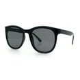 thumbnail image 5 of Unique Curved Inset Lens Horn Rim Plastic Retro Hipster Sunglasses All Black, 5 of 8