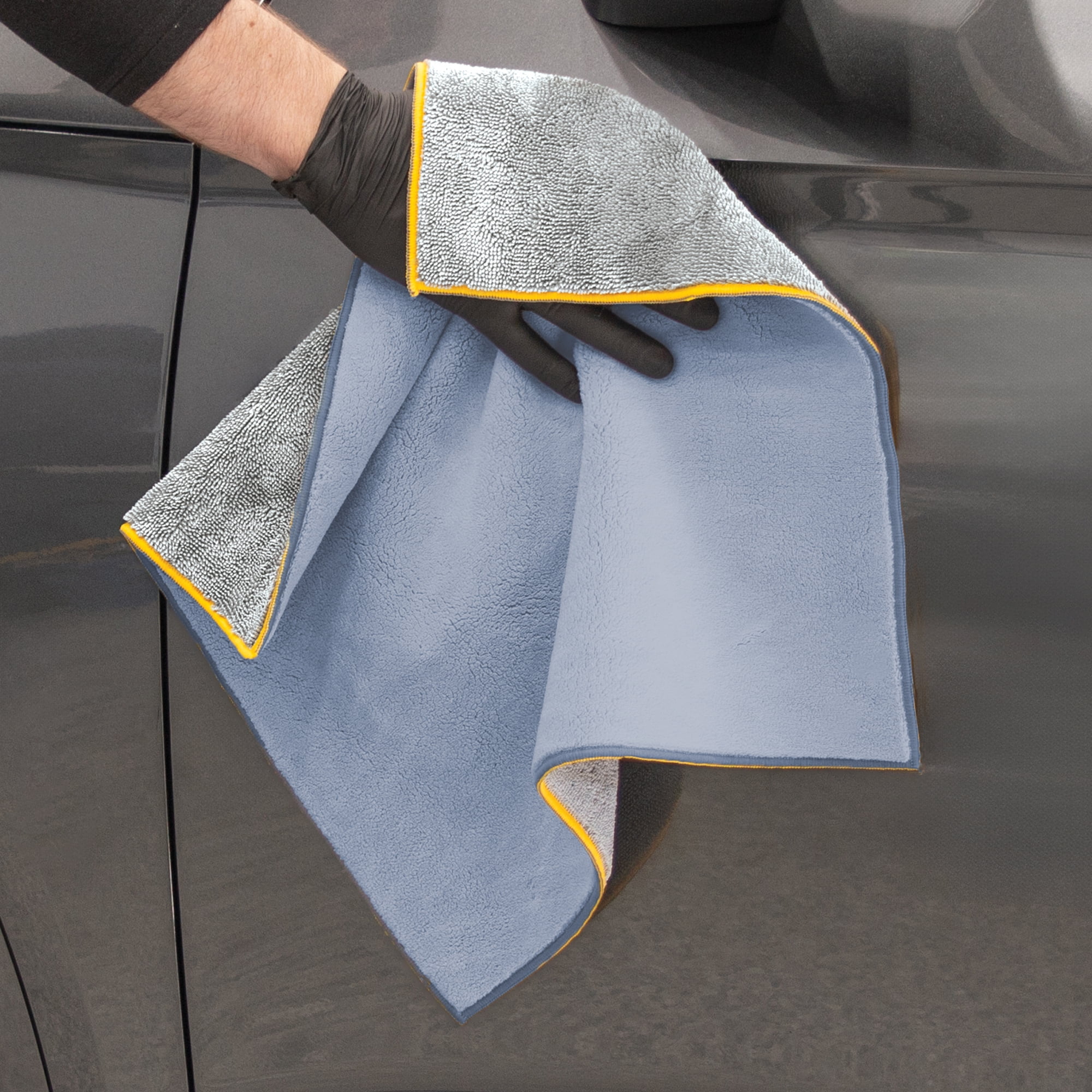 Platinum Series Pro Spec 18x18 Inch Twisted Terry Coral Fleece Microfiber Car Cleaner Towels, 2 Pack