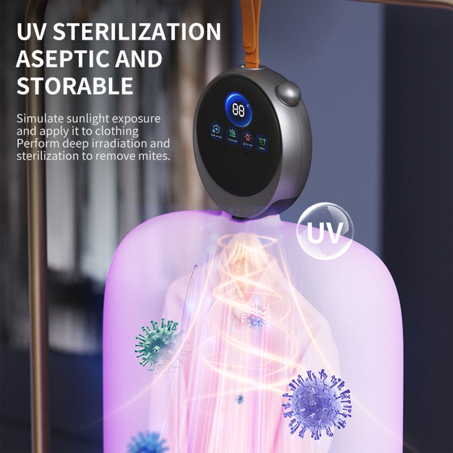 Portable Mini Clothes Dryer with Mite Removal, Compact Laundry Dryer for Apartment, RV, Travel, Dorm and Home