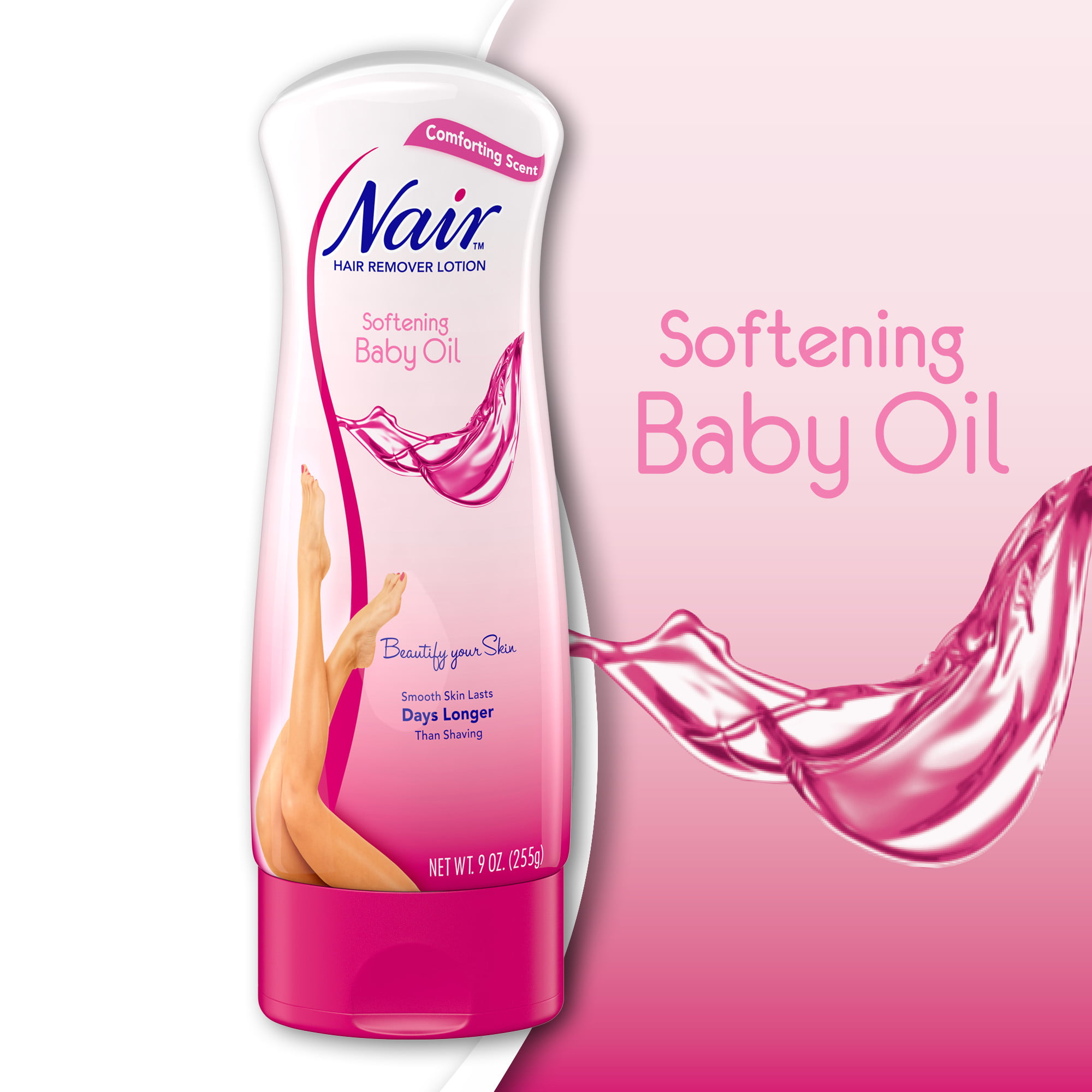 Nair Hair Remover Lotion Softening Baby Oil 9 0 Oz Walmart Com Walmart Com