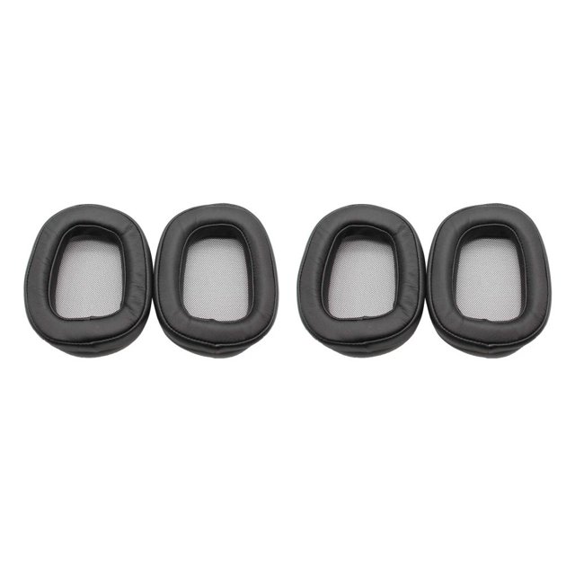Tholdsy 1 par de almohadillas para los oídos, auriculares para juegos, protección auditiva, auriculares de malla, accesorios en la oreja, reemplazo Negro 2piezas