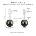 thumbnail image 4 of Rosec Jewels Tahitian Pearl Drop Earrings with Moissanite for Women - 5X7 mm - AAA Grade, 10K White Gold, 4 of 7