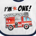 thumbnail image 4 of Inktastic I'm 1 Fire Truck 1st Birthday Boys or Girls Baby Bib, 4 of 4