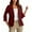 Wine, variant on cocolona Blazers for Women 3/4 Sleeve Button Lapel Suit Jackets Business Casual Lightweight Blazer Jacket with Pocket