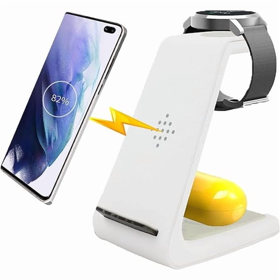 Wanhoo Wireless Charger for Samsung,3 in 1 Charging Station for Galaxy Watch 3&Buds,Samsung S21/S20/S10/Note 20/10/9/8(Not for Galaxy Watch 4)