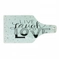 thumbnail image 1 of Live Laugh Love Cutting Board, Words Hand Drawn Style Typographical Design Positive Hipster, Decorative Tempered Glass Cutting and Serving Board, Wine Bottle Shape, Black and White, by Ambesonne, 1 of 1