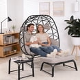 thumbnail image 2 of FKSLIFE 2 Person Wicker Egg Chair With Ottoman Cushion Large Egg Basket Chair With Footrest For Outdoor Indoor Patio Balcony Garden, 2 of 8