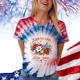 thumbnail image 7 of idosla USA Flag Tee Shirt for Women 4th of July Memorial Day Gift T Shirt Casual Short Sleeve American Proud T-Shirt Tops (Dark Blue, M), 7 of 7
