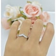 thumbnail image 2 of Curved Band Pear Teardrop 8mm Cubic Zirconia Rose Tone 925 Sterling Silver, Size 9, 2 of 7