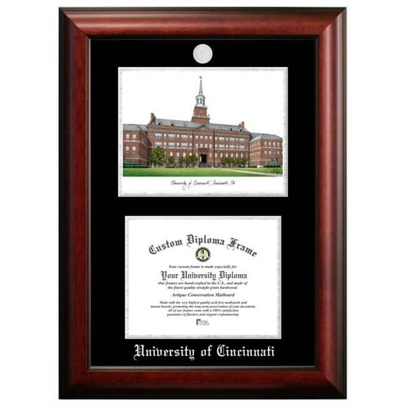 Campus Images OH984LSED-1185 11 x 8.5 in. University of Cincinnati Silver Embossed Diploma Frame with Lithograph