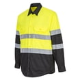 thumbnail image 2 of Portwest E066 Mens Reflective Two-Tone Hi-Vis Long Sleeve Work Shirt Yellow/Navy, 4X-Large, 2 of 4