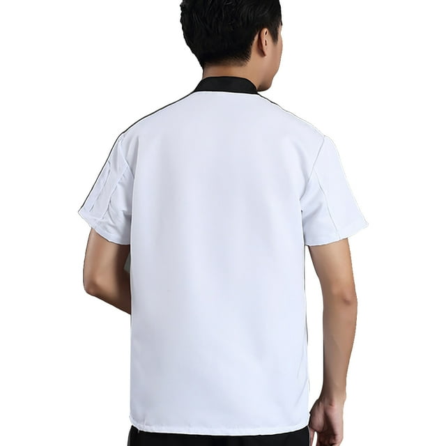 Destyer Chef Short Sleeve Youth Cooking Catering Uniform Set Costume Accessory Unisex Workwear Restaurant Hotel Kitchen Use White XL