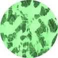 thumbnail image 1 of Ahgly Company Indoor Round Abstract Emerald Green Modern Area Rugs, 8' Round, 1 of 4