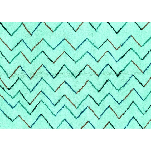 Ahgly Company Indoor Rectangle Solid Turquoise Blue Modern Area Rugs, 8' x 10'