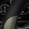 thumbnail image 3 of FH Group Perforated Genuine Leather Steering Wheel Cover Fits 14.5 - Beige/Black, 3 of 4