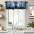 thumbnail image 2 of Lion Valance Curtain Watercolor Lion Fantasy Moon Mystic Natural Scenery Window Valances Rod Pocket Short Curtains Window Treatments for Kitchen Bedroom Bathroom Laundry 56" x 16", 2 of 9