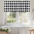 thumbnail image 4 of Black White Valances for Windows, 54 x 18in, Buffalo Plaid Rod Pocket Kitchen Valance Curtain Light Filtering Window Treatments for Living Room Bedroom, 1 Panel, 4 of 7
