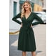 thumbnail image 5 of Vestido de suéter de invierno 2023 para mujer, manga larga, cuello en V, casual, cinturón de punto acanalado, vestidos de vacaciones con bolsillos, 5 of 5