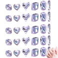 thumbnail image 1 of Diamantes de imitación de color morado claro para uñas, 18 piezas, piedras de gemas de cristal para decoración de uñas, diamantes de imitación con parte posterior plana, 1 of 6