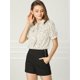 thumbnail image 2 of INSPIRE CHIC Blusa De Gasa Con Cuello Peter Pan Y Manga Corta Con Lunares Para Mujer Blanco crema S, 2 of 6