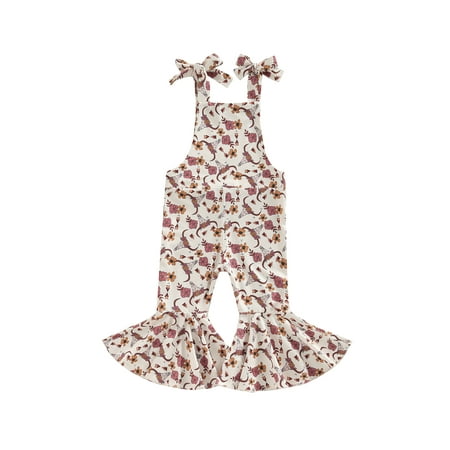 

Bagilaanoe Toddler Baby Girl Ruffle Jumpsuit Sleeveless Flower Print Romper Overalls 9M 12M 18M 24M 3T 4T Kids Long Flare Pants Bell Bottoms Casual Outfits