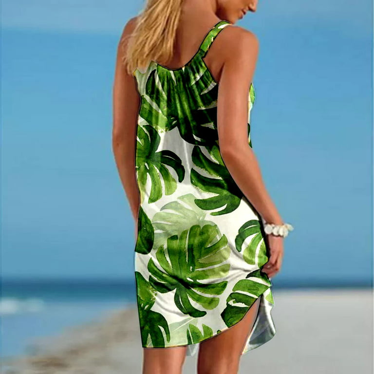 Tropical Dresses for Women Bohemian Hawaiian Dress Mini Sexy Beach