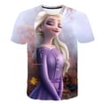 thumbnail image 1 of Camisetas de Frozen 2 para niñas, camisetas informales de la serie Disney, camisetas de manga corta para niños de 1 a 14 años, camisetas de dibujos animados de Harajuku Girl Elsa Anna 7T Gao Jinjia LED, 1 of 2