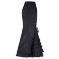 thumbnail image 2 of Jdlsppl Women's Maxi Victorian Skirt Vintage Retro Lace Up Ruffle Mermaid Tail Steampunk Medieval Renaissance Edwardian Vampire Long Gothic Pencil Skirts Black X-Large, 2 of 2