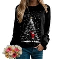 thumbnail image 5 of Futezty Women Christmas Tree Sweatshirt 3D Print Graphic Xmas Sweaters Crewneck Long Sleeve Shirt Pullover, 5 of 6