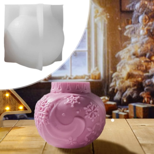 Fiudx Moldes para Velas de Farolillos Navideños, Diseño Floral En Relieve, Diseño Flexible de Silicona, Fácil Extracción de Velas, Decoración Navideña, Idea de Regalo, Crea Impresionantes Velas de Fa