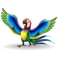 thumbnail image 2 of Pappagallo Ara Cartoon-funny Macaw Wall Decal Mural by Wallmonkeys Vinyl Peel and Stick Graphic for Girls (36 in W x 26 in H), 2 of 4