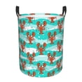 thumbnail image 1 of Balery Lobsters Of Turquoise Waves Cesta de ropa redonda con asas, impermeable, independiente, para ropa, juguetes, dormitorio y familia-Medium, 1 of 6