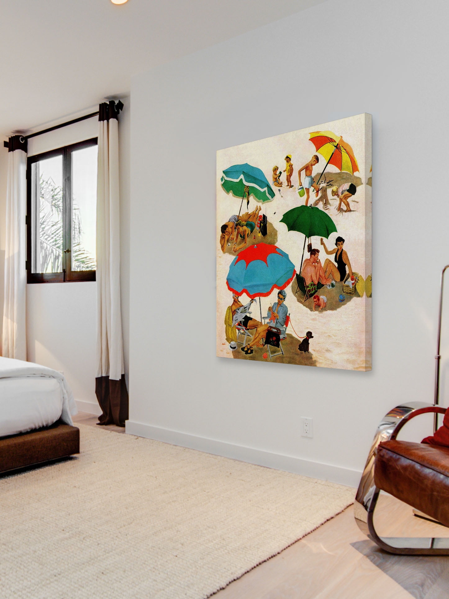"Couples at the Beach" Painting Print on Canvas