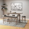 thumbnail image 2 of Artum Hill Morrison Pecan Brown 60" Wide Faux Leather Bar Height Bench, 2 of 7