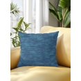 thumbnail image 2 of Outdoor Pillows Waterproof, Indigo Blue Solid Color Bedding Throw Pillows with Insert for Couch Sofa Bed, Minimalist Vintage Linen Texture 18x18 Inch Pillowcases Decorative Patio Pillow Set of 1, 2 of 8