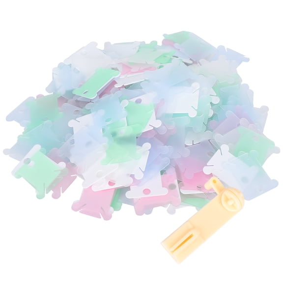 LAFGUR Plastic Floss Bobbins,240Pcs Floss Bobbin Card DIY Transparent Plastic Embroidery Sewing Winding Plate Supplies,Sewing Winding Plate